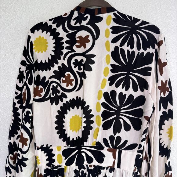 Zara Wrap Dress Womens Small Printed Maxi Kimono Boho Resort Cruise Blogger Fave - Picture 8 of 15